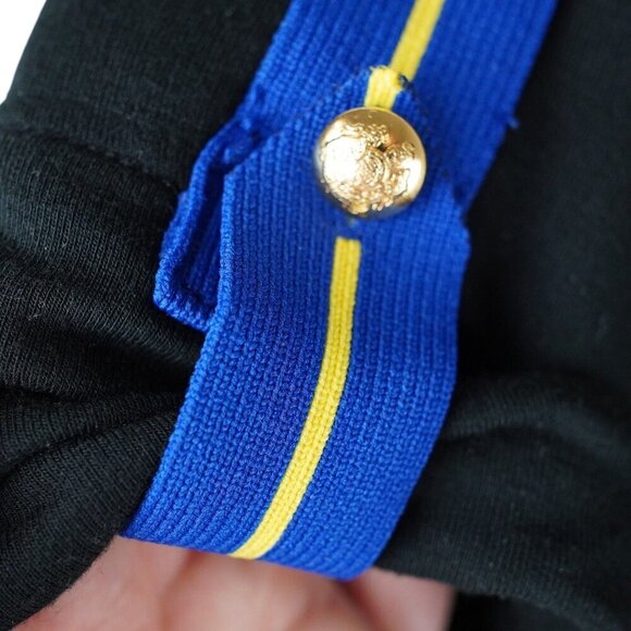 Lauren Ralph Lauren Womens Black Track-Stripe T-Shirt Size L - Picture 10 of 10